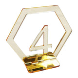 Maxbell Acrylic Wedding Table Numbers Hexagon Shape with Holder Base Table Decor 4