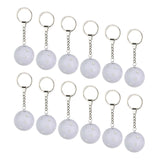 Maxbell 12 Pieces Pickleball Keychain Bag Pendant for Luggage Tags Purse Accessories White