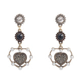 Maxbell Luxury Statement Love Heart Charms Dangle Earrings Rhinestone Jewelry