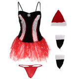 Maxbell Sexy Mrs Santa Cosplay Christmas Costume Lingerie Women Halloween Dress Hat