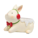 Maxbell Resin Garden Flower Pots Christmas Flower Vase Ornament for Tabletop Bunny