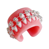 Maxbell Teeth Gums Opening Ring Costume Accessories Jewelry Creative Fashion for Men Gums with braces