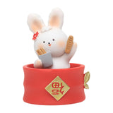 Maxbell Chinese Animal Rabbit Statue Figurine Sculpture Desktop Shaking Head Bunny 6.5x6x8.5cm FU