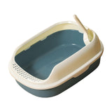 Maxbell Cat Litter Box Kitten Toilet Pet Litter Tray Bedpan Cat Litter Container Navy