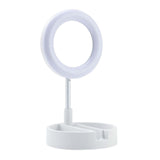 Maxbell light with Phone Holder Makeup Mirror USB for Live Stream Table White