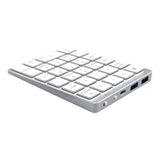 Maxbell Numeric Keypad Rechargeable with USB Hub for Desktop Notebook Silver