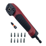 Maxbell Right Angle Adapter Accessories for Drilling or Driving in Tight Space Red(with 10 P bits)