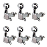 Maxbell Hollow Handle String Tuning Pegs Enclosed for Acoustic Guitar 6R Silver