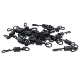 Max Maxb 50pcs Matte Black Carp Fishing Swivels Long Body Quick Change Swivel w/ Ring