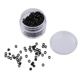 Maxbell 500Pcs 5mm Aluminum Micro Nano Rings Beads for Hair Extensions Black