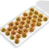 Maxbell 32Pcs Miniature Flower Cluster for DIY Model Sand Layout Model Decoration Withered Yellow