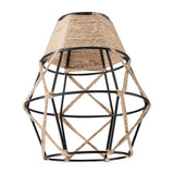 Maxbell Woven Rope Lamp Shade Metal Cage Lampshade Industrial Pendant Light Shade Style A