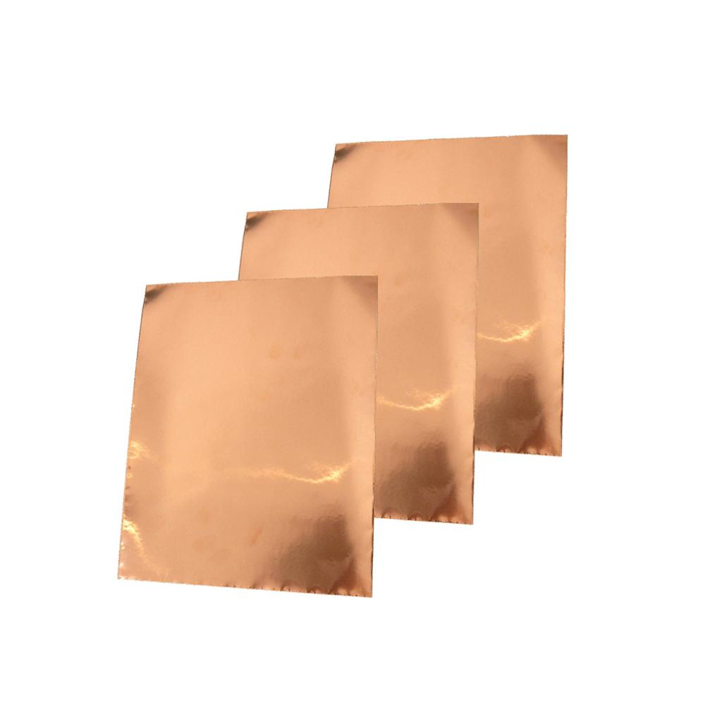 Max 3 Pieces Guitar Copper Foil Tape Single Conductive Adhesive Sheet 30x22.5cm