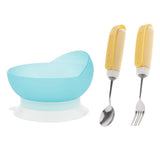 Maxbell Rotating Utensil Eating Aids Spoon Fork Bowl Set for the Elderly Disability