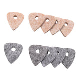 Max Maxb 10Pcs Wool Blend Ukulele Picks with Hole Ukulele Part Cream Color & Gray