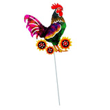 Maxbell Rooster Metal Garden Stake Standing Sculpture for Yard Outdoor Ornaments Style D