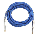 Max Bass Guitar 6.35mm Stereo Male to Male Audio Cable Nylon Braided Cord 5m