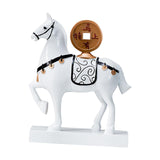 Maxbell Horse Statue Resin Figurine Sculpture Art Craft for Home Desk Decoration White Style B