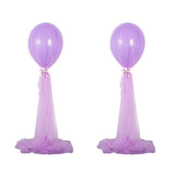 Max 2 Sets Balloon Tulle Stand Party Decorations for Wedding Festivals Purple