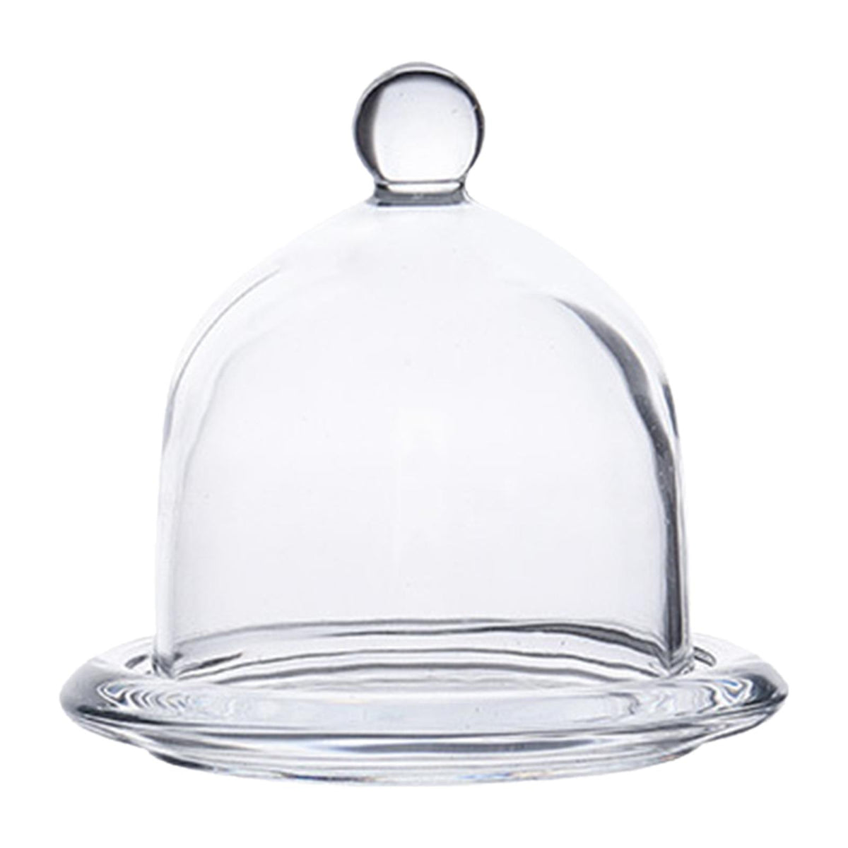 Maxbell Transparent Glass Dessert Serving Tray with Dome Lid Wedding Cake Pedestal Size L