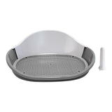 Maxbell Dog Toilet with Urinary Column Dog Litter Tray Mesh Grids Potty Trainer Gray