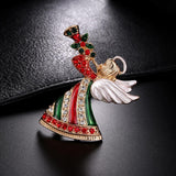 Maxbell Crystal Sika Deer Christmas Boot Bell Angel Apple Pin Brooch Christmas Angel