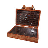Maxbell Wooden Rock Collection Box Vintage Retro Fashion for Classroom Home Teaching