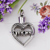Maxbell Hollow Heart Urn Pendant Memorial Urn Keepsake Cremation Ash Holder Mom