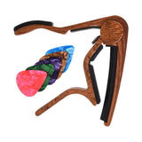 Maxbell Acoustic Guitar Capo Extra Strings Pin Puller Guitar Clip Clamp for Portable Brown