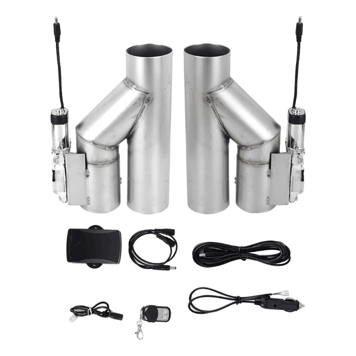Maxbell Electric Exhaust Cutout Y Pipe w/One Controller E-cut Valve 3 inch  77mm