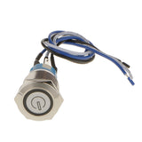 Maxbell 12V 19mm Latching LED Metal Push Button Panel Switch Waterproof Pattern 1