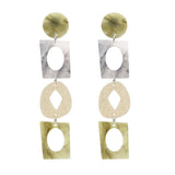 Max Women Acrylic Geometric Bohemian Drop Earrings Studs Dangle Jewelry Green