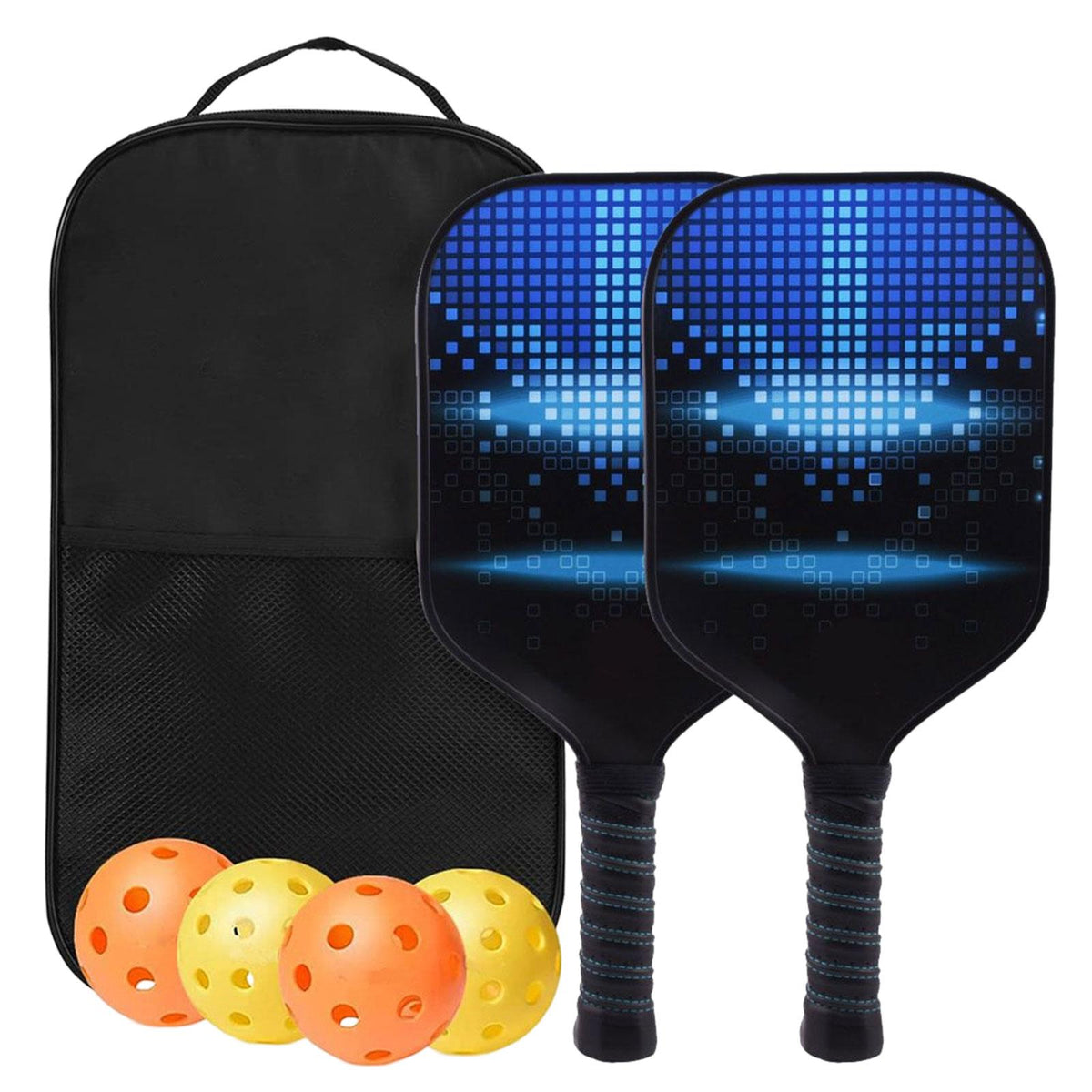 Maxbell Premium Pickleball Paddles Set Nonslip Grip with Carry Bag Portable Racquets Small Square