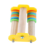 Maxbell Wooden Parrot Stand Perch Roller Skate Foot Toy Bird Training Smart Toy S