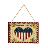 Max Rectangle Hanging Wooden Plaque Sign Independence Day Party Wall Door Decor