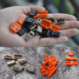 Maxbell 10 Pieces Plastic Zipper Puller End Lock Zip Pull End for 3-4mm Cord Orange