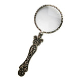 Maxbell Handheld Carved Magnifying Glass with Nonslip Handle Embossed for Book Silver