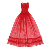 Max Maxb Lace Tulle Bridesmaid Dress Party Evening Dance Gown for 1/3 BJD Dolls Red