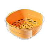 Maxbell Double Layer Drain Basket Vegetable Drain Baskets for Food Vegetables Mixing Yellow