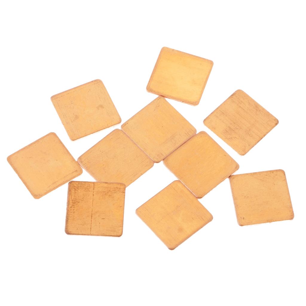 Max 10 Pieces GPU CPU Thermal Heatsink Copper Pad, 0.59x0.59x0.02inch