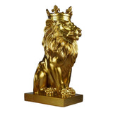 Maxbell Maxbell Modern Lion Head Statue Animal Figurine Resin Craft for Desktop Bookshelf Aureate