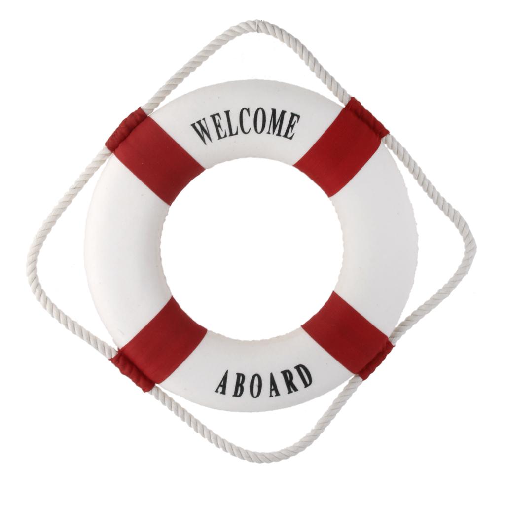 Maxbell Welcome Red Nautical Wall Decor Ship Boat Ring Life Buoy Preserver 35cm