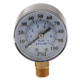 Max 1/8In NPT Side Mount 0-200psi/0-14bar Air Pressure Gauge Tester Meter TS-Z54