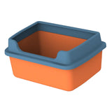 Maxbell Cat Litter Boxes for Indoor Cats Open Air for Kitten Litter Boxes Low Entry Orange