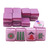 Maxbell 18x Small Resin Chinese Mahjong Tiles Keychain Pendant for Bag Decoration Light Violet