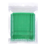 Maxbell 100 Pieces Micro Applicator Brushes for Eyelashes Mascara Makeup Application Green Medium