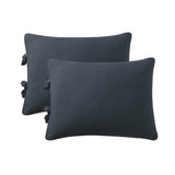 Max Maxb Solid Color Polyester Pillow Case Cushion Cover with Ties 2-in-1 Dark Blue