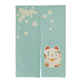 Max Japanese Noren Doorway Curtain Room Divider 85x150cm Sakura Fortune Cat