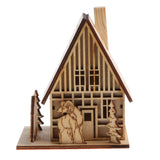 Maxbell 3D Wooden Puzzle Mini House W/ chimney Model Educational Kids Toy 3D Puzzle