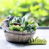 Maxbell Home Yard Flower Succulent Bonsai Trough Box Gray Rabbit Plant Bed DIY Pot